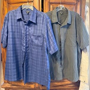 George Navy Plaid and Black PlaidShort Sleeve Shirt
Size XL for both